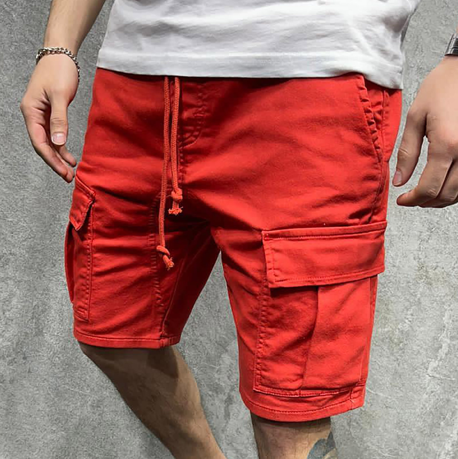 Hot6sl Work Shorts for Men, Summer Lightweight Outdoor Shorts Cotton  Distressed Washed Style Red XL # Lighten Deals Of The Day Prime # Clearance  #2 